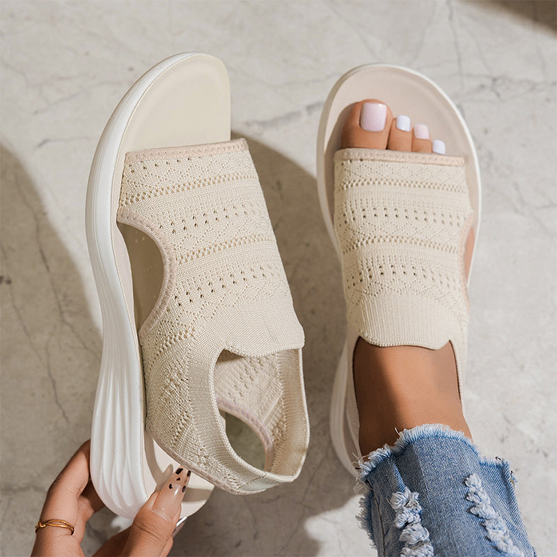 Zina | Sandalen met platform, van ademend materiaal voor dames