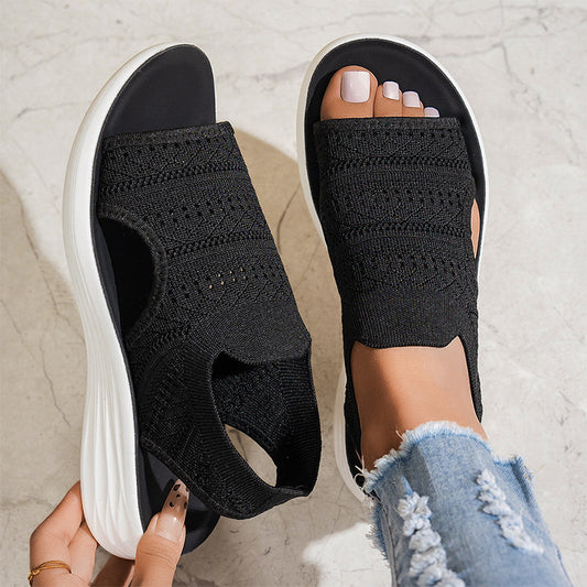 Zina | Sandalen met platform, van ademend materiaal voor dames