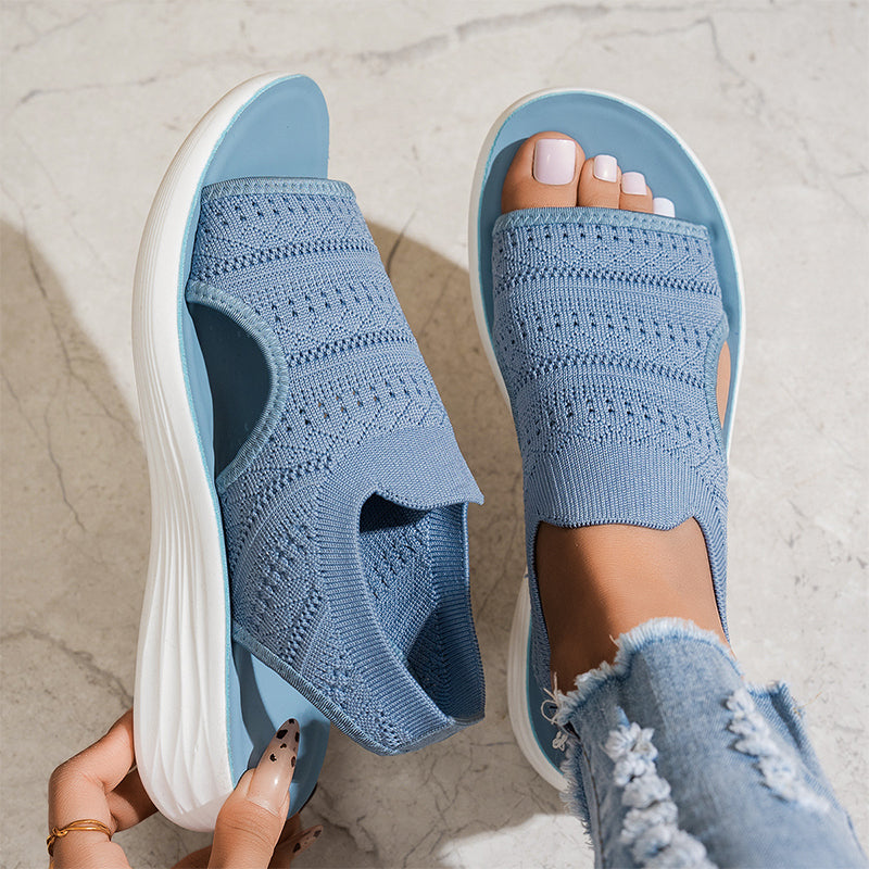 Zina | Sandalen met platform, van ademend materiaal voor dames