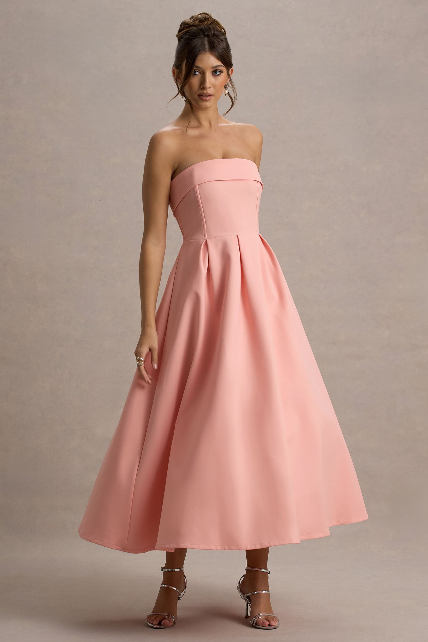 ANNE | Stijlvolle Midi-Jurk met Off-Shoulder Uitsnijding
