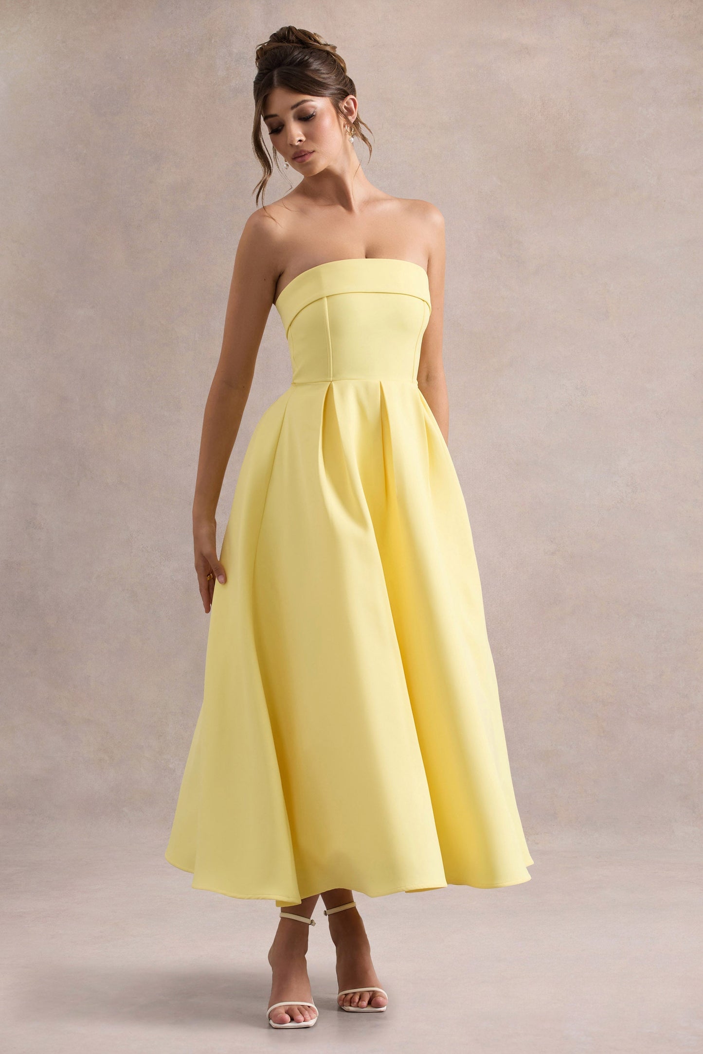 ANNE | Stijlvolle Midi-Jurk met Off-Shoulder Uitsnijding