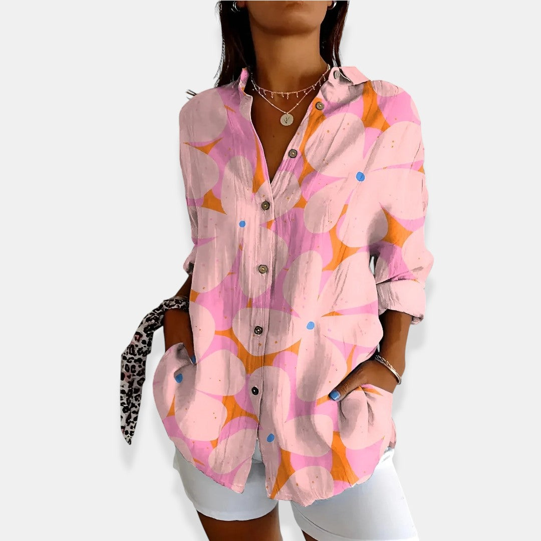 LYSSA™ | Bloemenblouse met Knopen