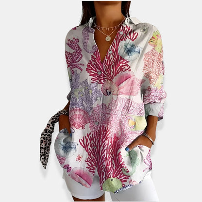 LYSSA™ | Bloemenblouse met Knopen